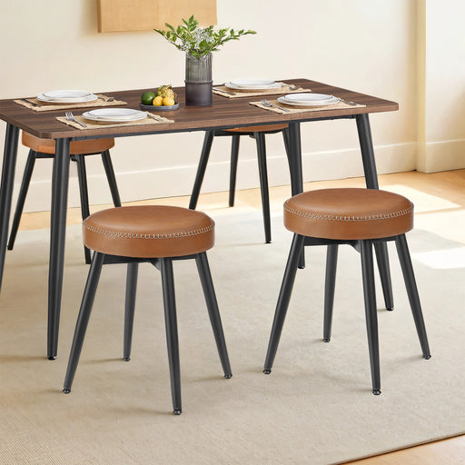 Set of 2 Upholstered Kitchen Bar Stools with Synthetic Leather Seats by Vasagle