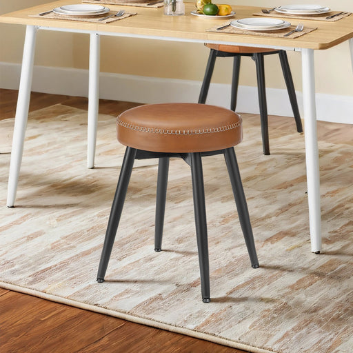 Set of 2 Upholstered Kitchen Bar Stools with Synthetic Leather Seats by Vasagle