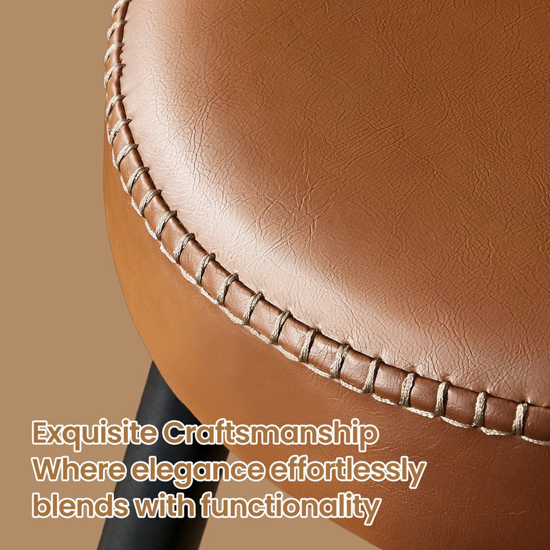 Set of 2 Upholstered Kitchen Bar Stools with Synthetic Leather Seats by Vasagle