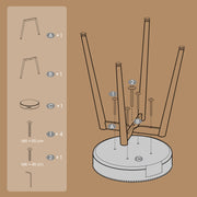 Set of 2 Upholstered Kitchen Bar Stools with Synthetic Leather Seats by Vasagle