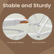 Small Round Coffee Table Set of 2 with Sturdy Steel Frame for Living Room by Vasagle