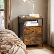 Wooden Bedside Table with Storage Shelf 45 x 45 x 60 cm for Bedroom or Living Room by Vasagle