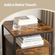 Wooden Bedside Table with Storage Shelf 45 x 45 x 60 cm for Bedroom or Living Room by Vasagle