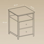 Wooden Bedside Table with Storage Shelf 45 x 45 x 60 cm for Bedroom or Living Room by Vasagle