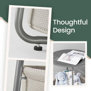 Round Side Table with Fabric Storage Basket for Living Room or Bedroom by Songmics