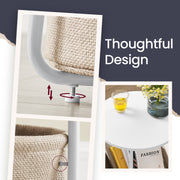 Round Side Table with Fabric Storage Basket for Living Room or Bedroom by Songmics