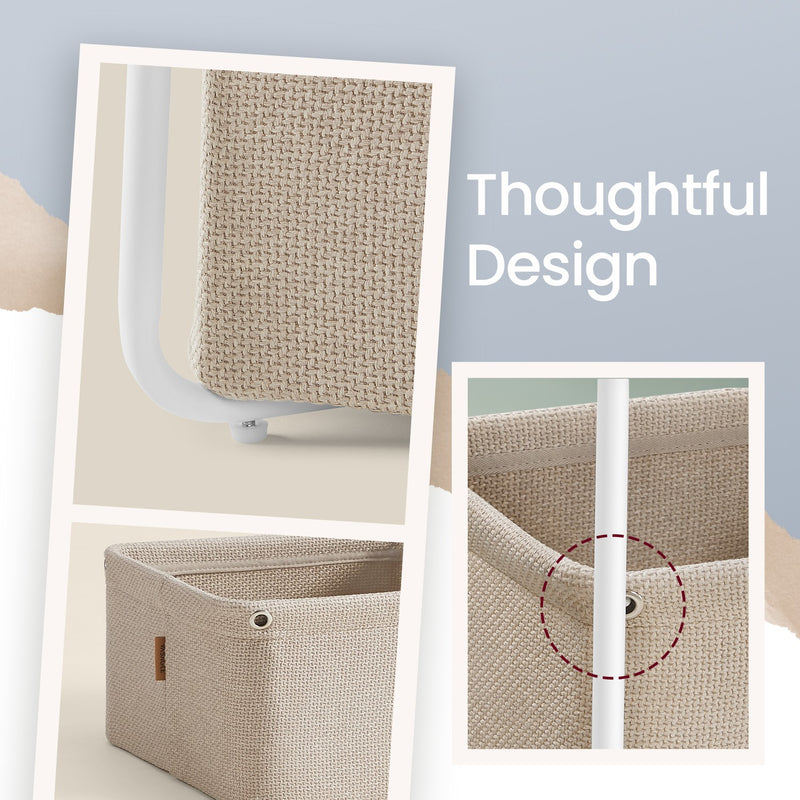 Small Bedside Table with Fabric Storage Basket for Bedroom or Living Room by Vasagle