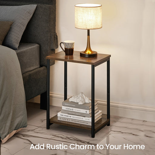 Small Side Table with Storage Shelf for Living Room or Bedroom Nightstand by Vasagle
