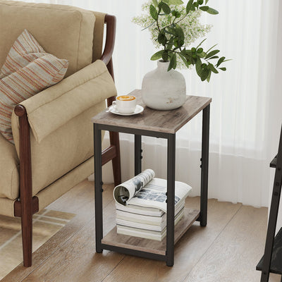 Small Wooden Side Table with Storage Shelf for Living Room or Bedroom by Vasagle