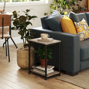 Small Wooden Side Table with Storage Shelf for Living Room or Bedroom by Vasagle