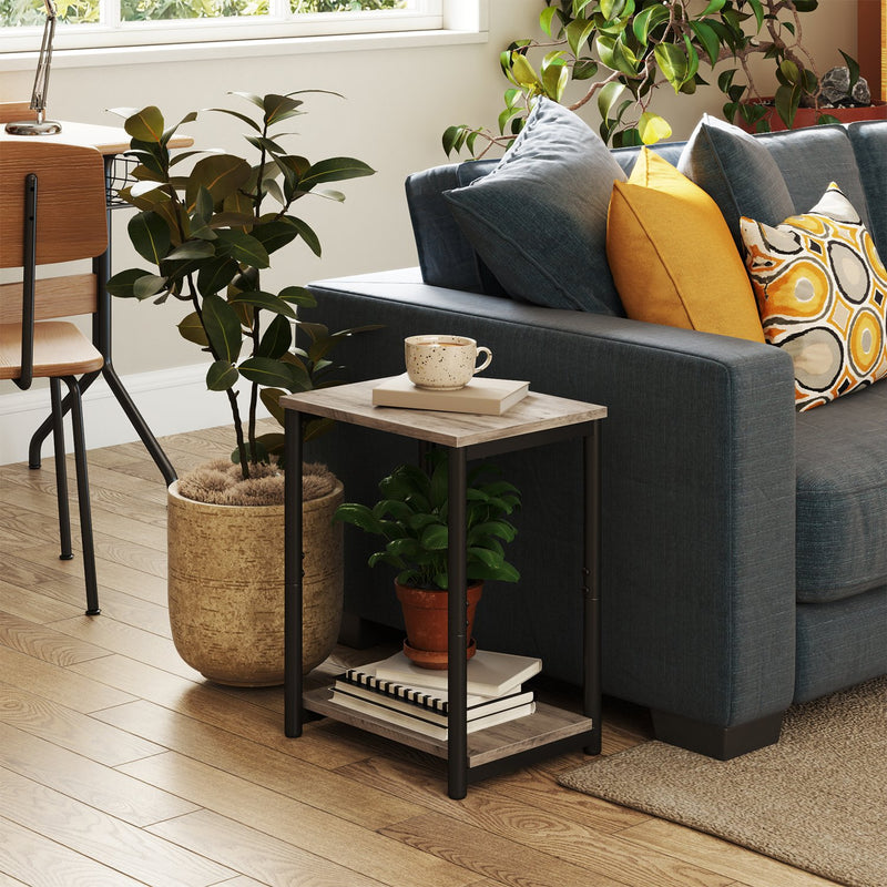 Small Wooden Side Table with Storage Shelf for Living Room or Bedroom by Vasagle