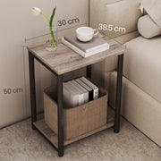 Small Wooden Side Table with Storage Shelf for Living Room or Bedroom by Vasagle