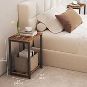 Set of 2 Two Tier Side Tables with Storage for Living Room or Bedroom by Vasagle
