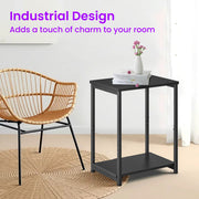 Set of 2 Two-Tier Side Tables for Living Room or Bedroom with Storage Shelves by Vasagle