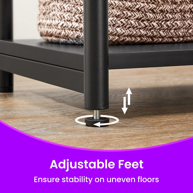 Set of 2 Two-Tier Side Tables for Living Room or Bedroom with Storage Shelves by Vasagle