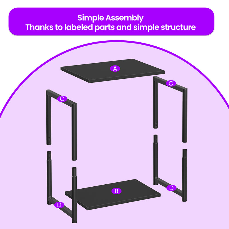Set of 2 Two-Tier Side Tables for Living Room or Bedroom with Storage Shelves by Vasagle