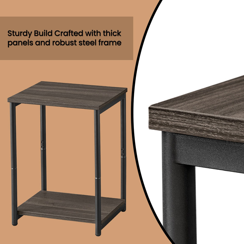 Set of 2 Two-Tier Side Tables with Storage for Living Room or Bedroom by Vasagle