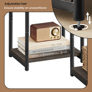 Set of 2 Two-Tier Side Tables with Storage for Living Room or Bedroom by Vasagle