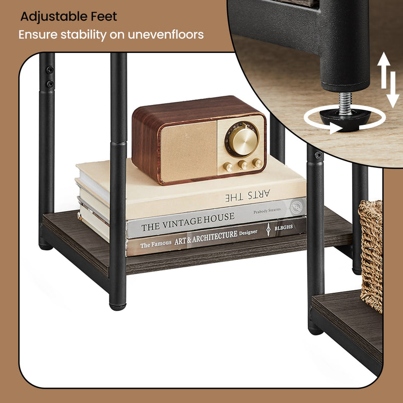 Set of 2 Two-Tier Side Tables with Storage for Living Room or Bedroom by Vasagle