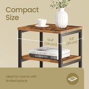 Tall Narrow Side Table with Storage Shelf for Small Spaces and Living Room by Vasagle