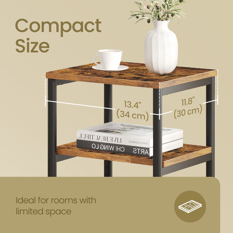 Tall Narrow Side Table with Storage Shelf for Small Spaces and Living Room by Vasagle