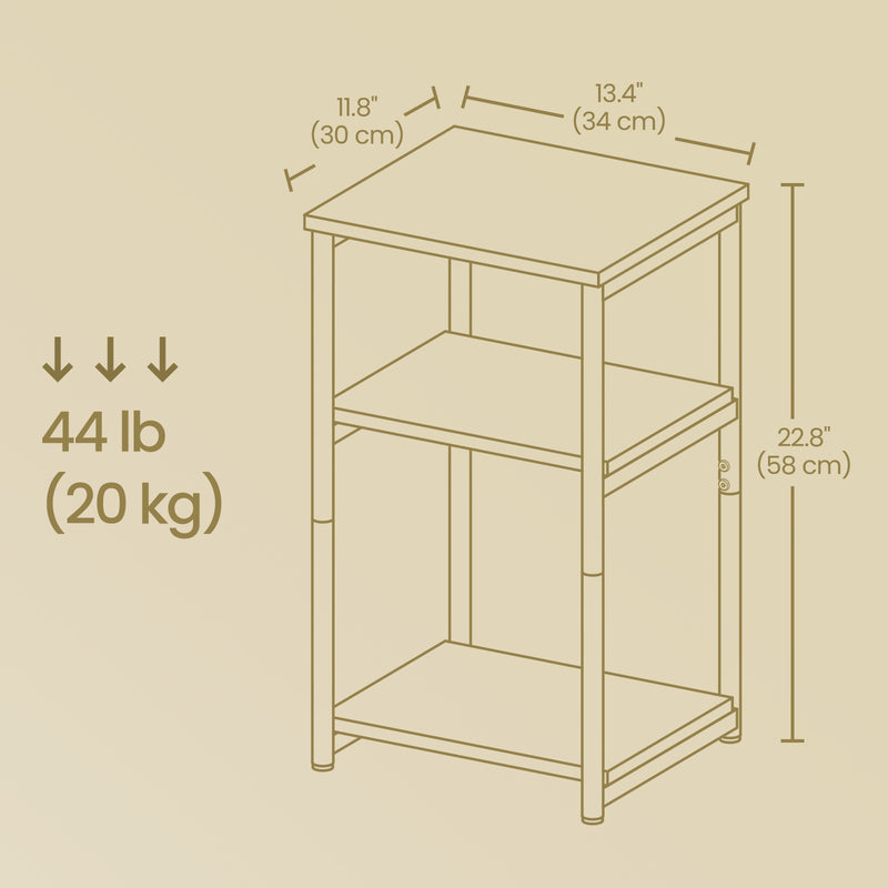 Tall Narrow Side Table with Storage Shelf for Small Spaces and Living Room by Vasagle