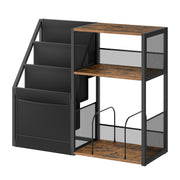 3 Tier Wooden End Table with Storage Shelves for Living Room or Record Player Stand by Vasagle VASAGLE