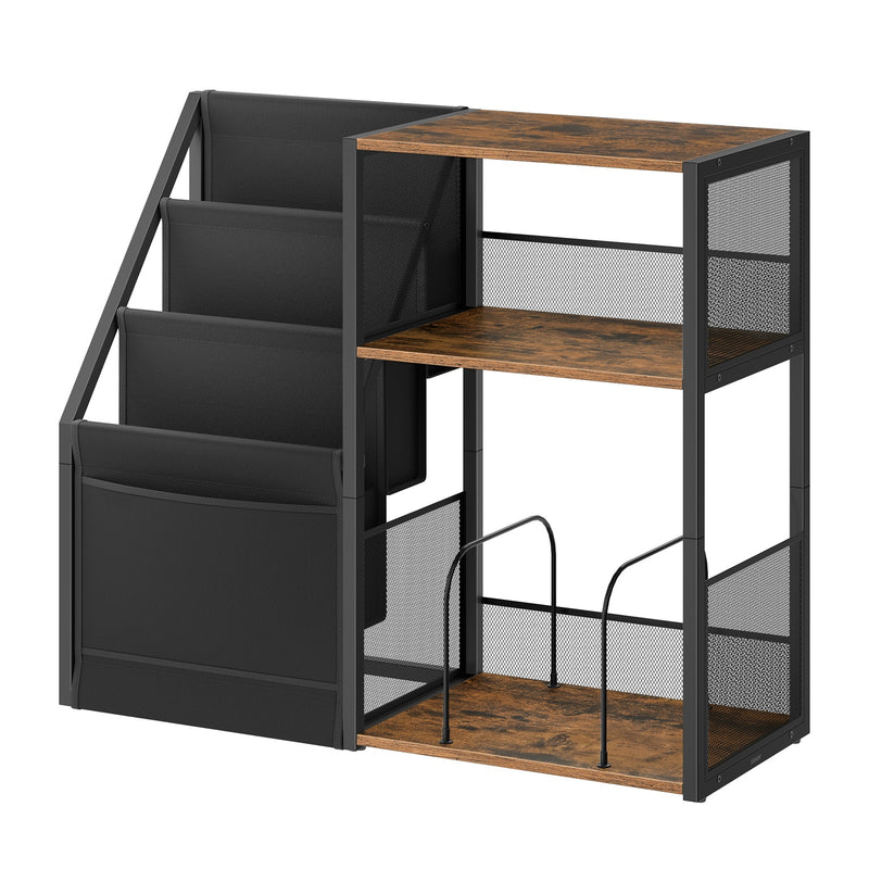 3 Tier Wooden End Table with Storage Shelves for Living Room or Record Player Stand by Vasagle VASAGLE