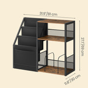 3 Tier Wooden End Table with Storage Shelves for Living Room or Record Player Stand by Vasagle VASAGLE