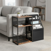 3 Tier Wooden End Table with Storage Shelves for Living Room or Record Player Stand by Vasagle VASAGLE