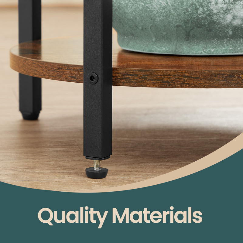 Round 3 Tier Sofa Side Table with Steel Frame for Living Room and Bedroom by Songmics
