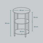 Round 3 Tier Sofa Side Table with Steel Frame for Living Room and Bedroom by Songmics