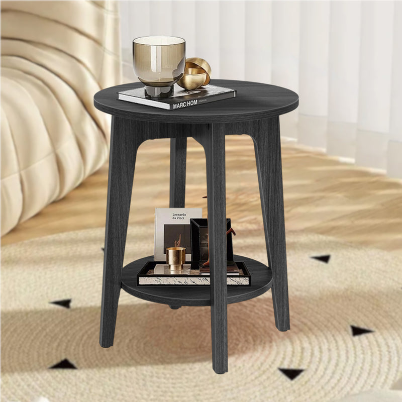 Modern End Table with Bottom Shelf for Living Room Bedroom Storage by Vasagle