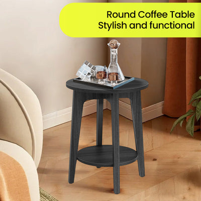 Modern End Table with Bottom Shelf for Living Room Bedroom Storage by Vasagle
