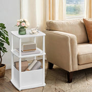 3 Tier Side Table with Fabric Storage Basket and Quick Assembly by Songmics Home