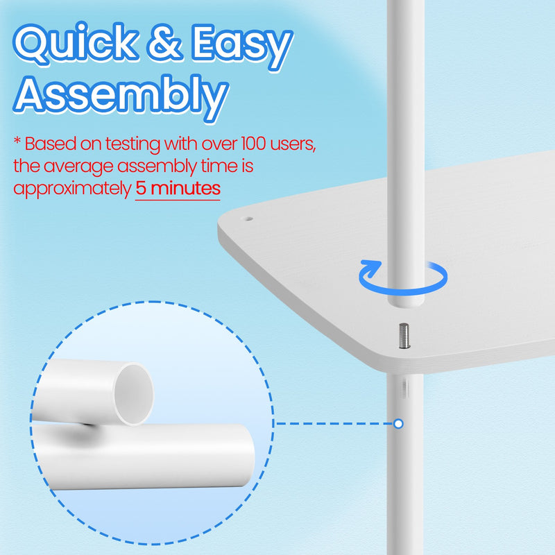 3 Tier Side Table with Fabric Storage Basket and Quick Assembly by Songmics Home