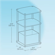 3 Tier Side Table with Fabric Storage Basket and Quick Assembly by Songmics Home