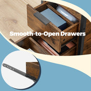 Slim Side Table with USB Charging Station and Storage Drawers for Bedroom by Vasagle