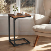 C Shaped End Table with Metal Frame Space Saving Side Table for Living Room by Vasagle