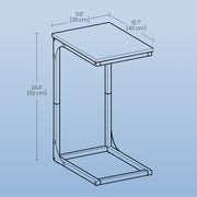 C Shaped End Table with Metal Frame Space Saving Side Table for Living Room by Vasagle