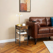 Modern Nightstand with Drawer and Two Storage Shelves Space Saving Design by Vasagle