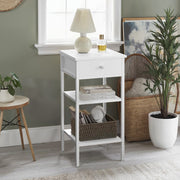 Compact Bedside Table with Drawer and 2 Storage Shelves for Small Spaces by Vasagle