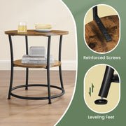 2 Tier Round Side Table with Storage for Small Spaces and Living Room Use by Vasagle