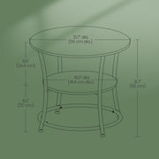 2 Tier Round Side Table with Storage for Small Spaces and Living Room Use by Vasagle