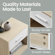 Wooden Bedside Table with Drawer and Handle for Bedroom or Lounge Storage by Vasagle