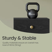 Bedside Table with Drawer and Open Shelf Solid Wood Legs for Bedroom Storage by Vasagle