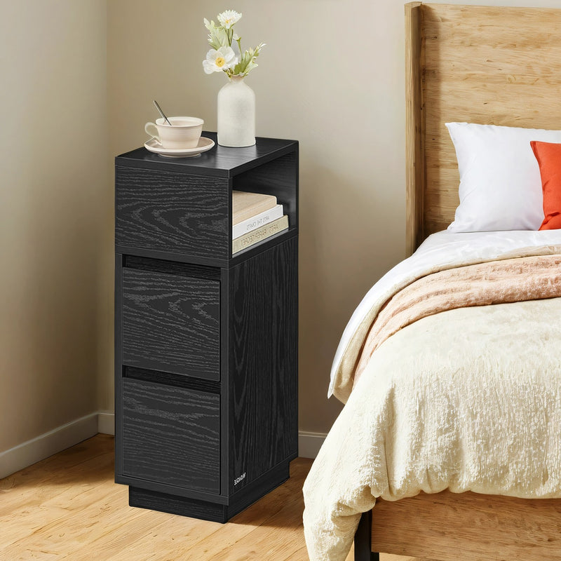 Slim Narrow Side Table with Drawers and Open Shelf for Small Spaces by Vasagle