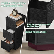 Slim Narrow Side Table with Drawers and Open Shelf for Small Spaces by Vasagle