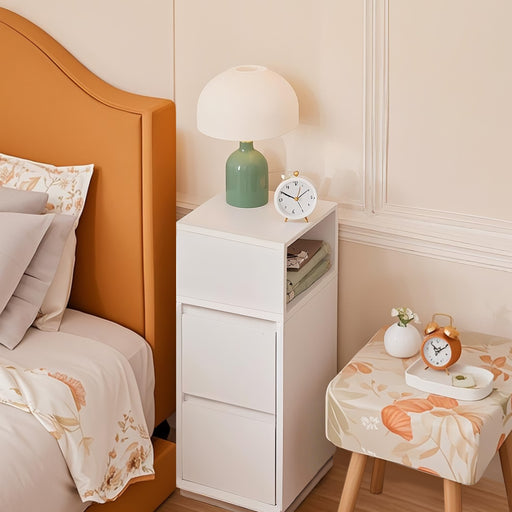 Slim Narrow Side Table with 2 Drawers and Open Shelf for Small Spaces by Vasagle