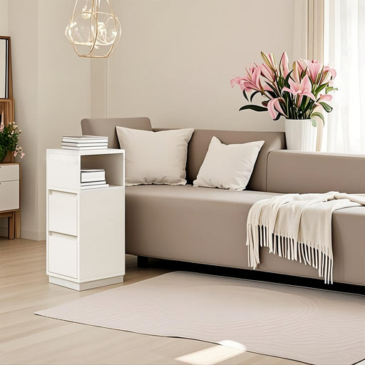 Slim Narrow Side Table with 2 Drawers and Open Shelf for Small Spaces by Vasagle